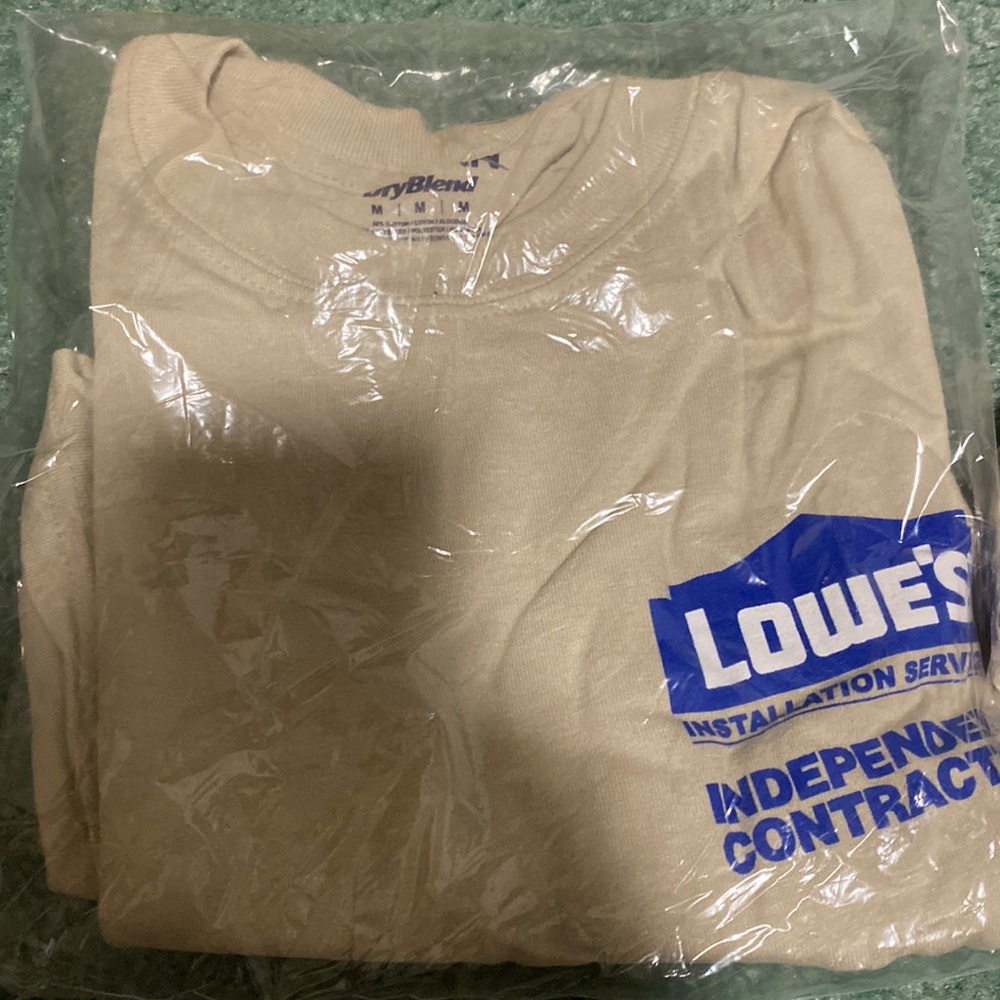 Lowe’s independent contractor t-shirts. Short sleeves.